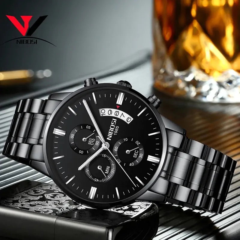 Men’s Luxurious Gold Wrist Watch – Elegant Quartz Timepiece