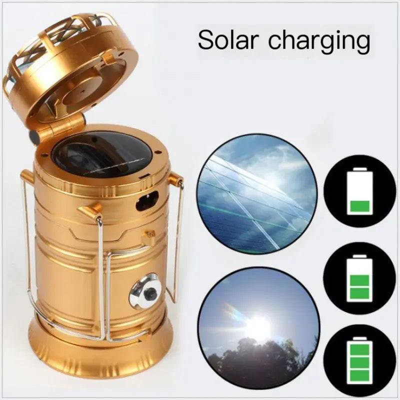 Solar Rechargeable Camping Lantern Fan – Portable Light & Cooling for Outdoor Adventures