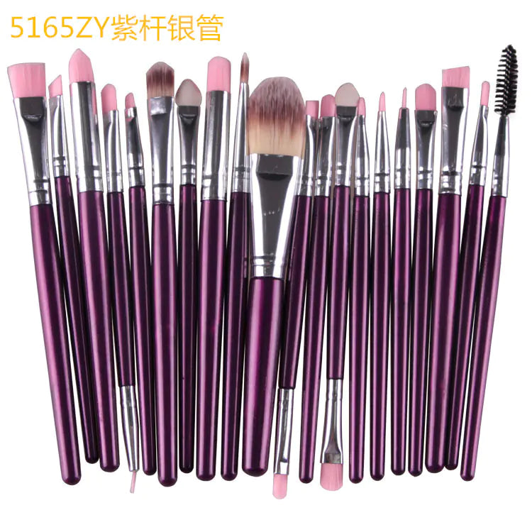 20-Piece Professional Makeup Brush Set – Face & Eye Cosmetic Tools with Soft Nylon Bristles