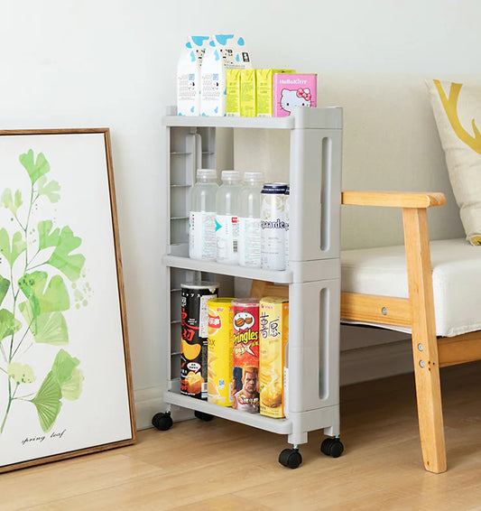 Ultra-Slim Storage Rack – Space-Saving Organizer for Kitchen & Bathroom