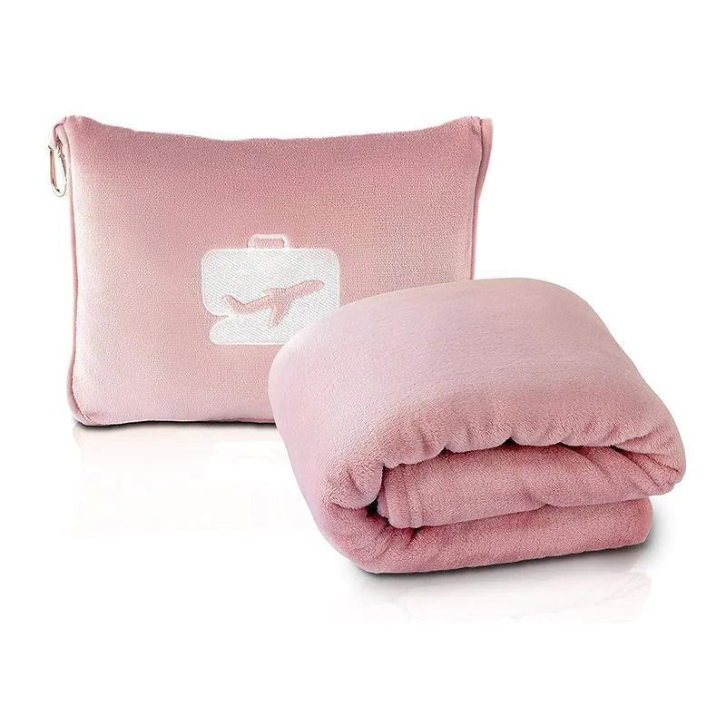 2-in-1 Travel Pillow & Blanket Set – Compact Comfort for Airplane, Car & Train Travel