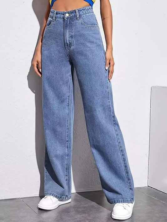 High Rise Loose Baggy Fit Boyfriend Jeans – Women’s Wide Leg Denim