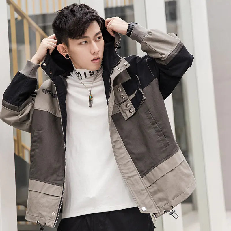 Urban Men’s Oversized Hooded Jacket – Casual Autumn Streetwear