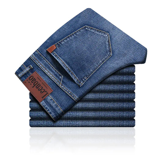 Straight Slim-Fit Stretch Jeans – Business Casual Denim