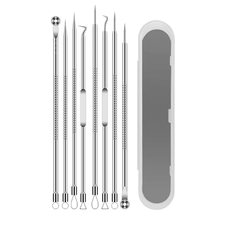 4-Piece Stainless Steel Pimple & Blackhead Extractor Tool Set – Professional Acne Removal Kit