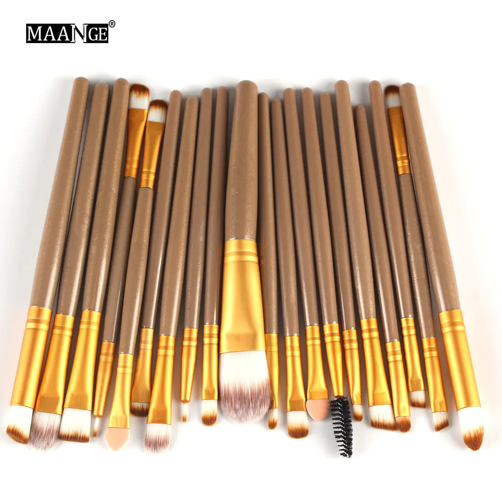 20-Piece Professional Makeup Brush Set – Face & Eye Cosmetic Tools with Soft Nylon Bristles