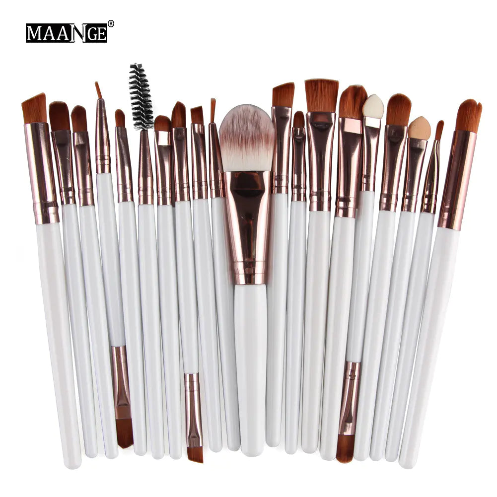 20-Piece Professional Makeup Brush Set – Face & Eye Cosmetic Tools with Soft Nylon Bristles
