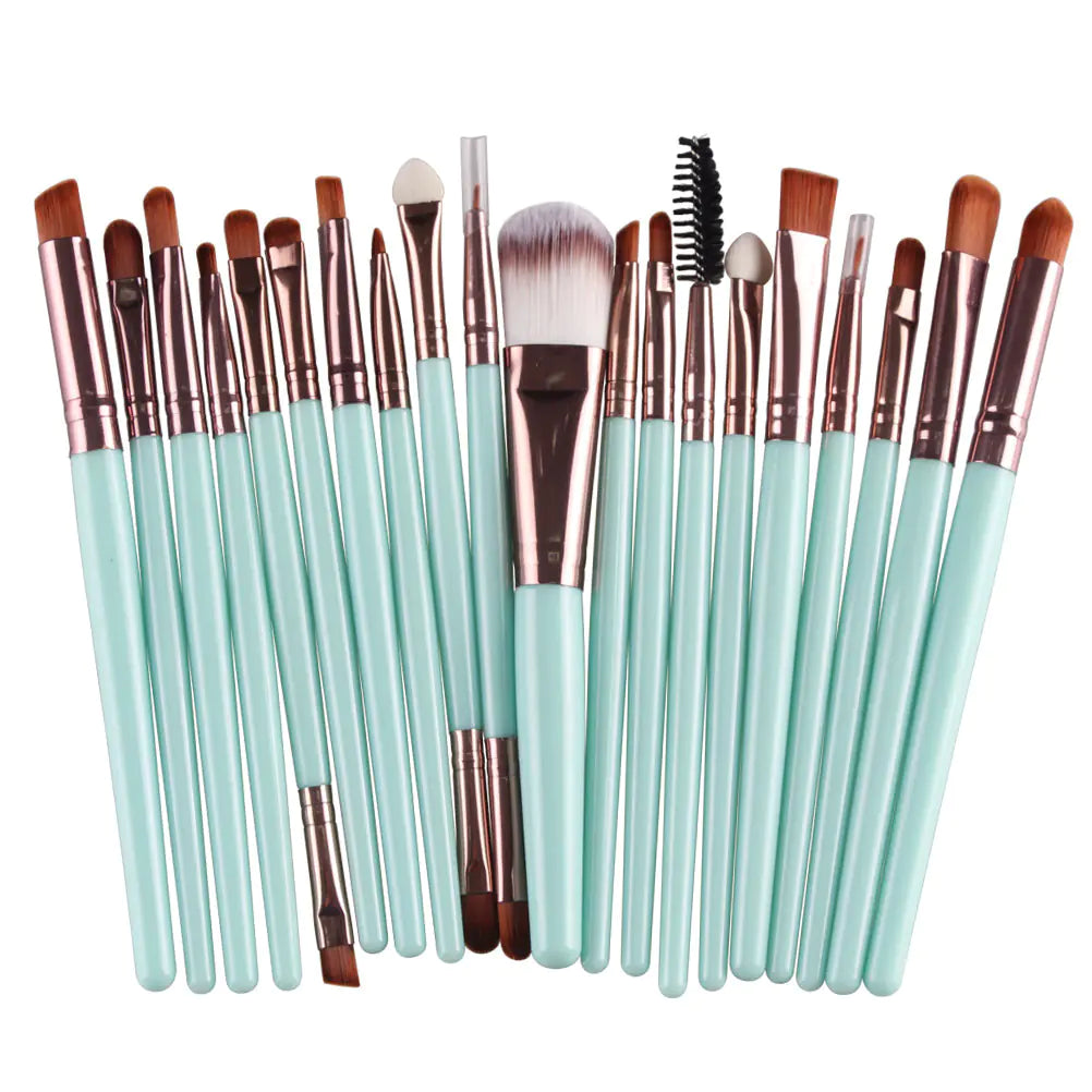 20-Piece Professional Makeup Brush Set – Face & Eye Cosmetic Tools with Soft Nylon Bristles