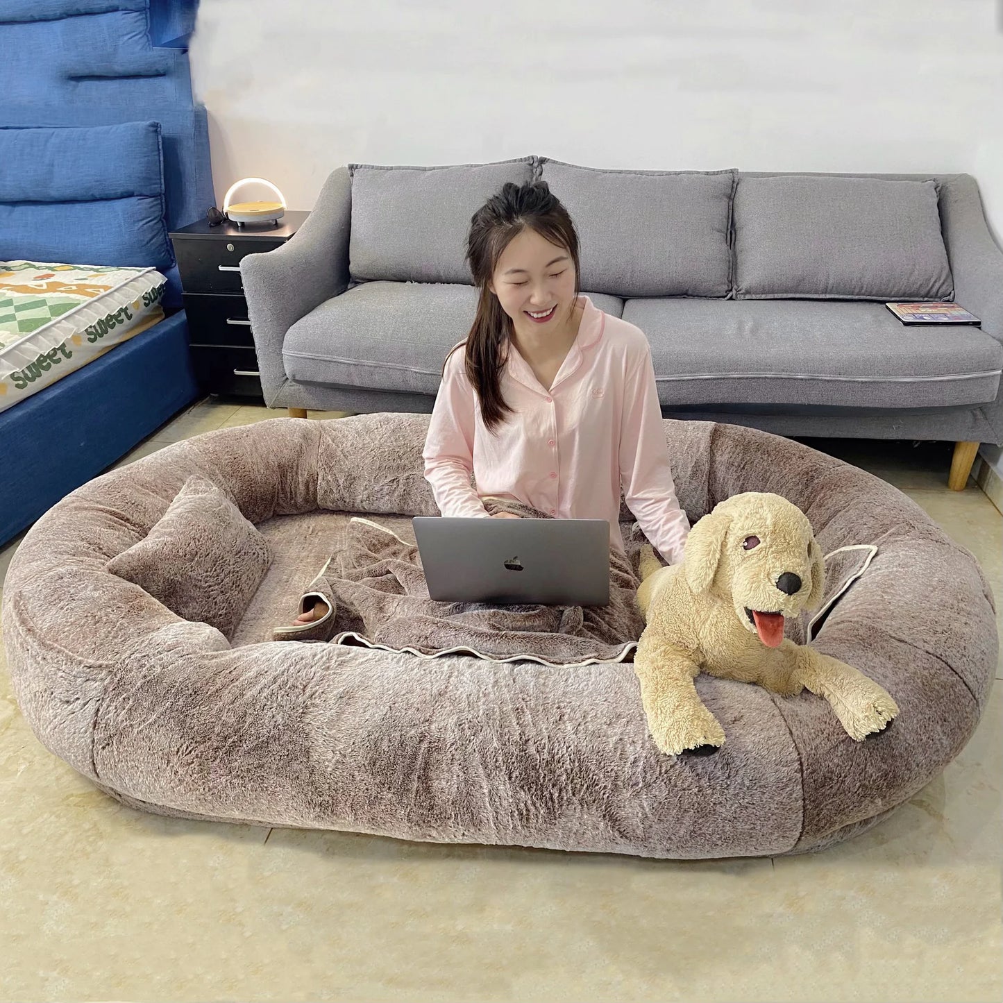 Oversized Human Dog Bed – 71" Lounger with Washable Cover & Orthopedic Support | free worldwide shipping.