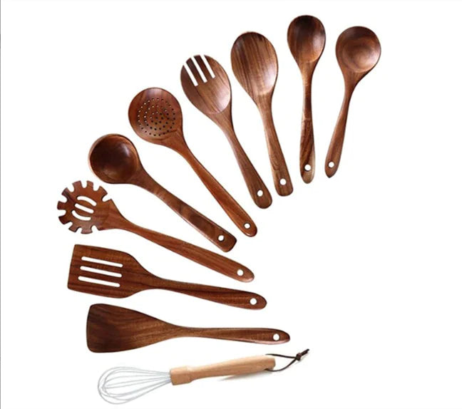 Culinary Essentials Wooden Spatulas – Premium Acacia Wood Kitchen Tools Set
