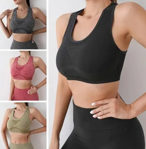 High Impact Seamless Sports Bra – Quick-Dry Yoga Top Vest for Women