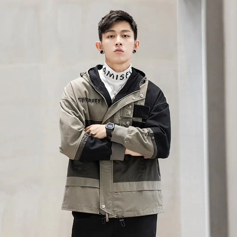 Urban Men’s Oversized Hooded Jacket – Casual Autumn Streetwear