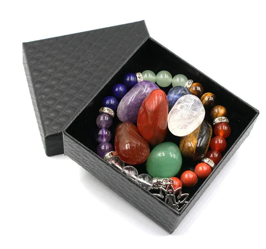 Amethyst Crystal Healing Gift Box – Natural Stone Energy Set for Meditation, Reiki & Décor