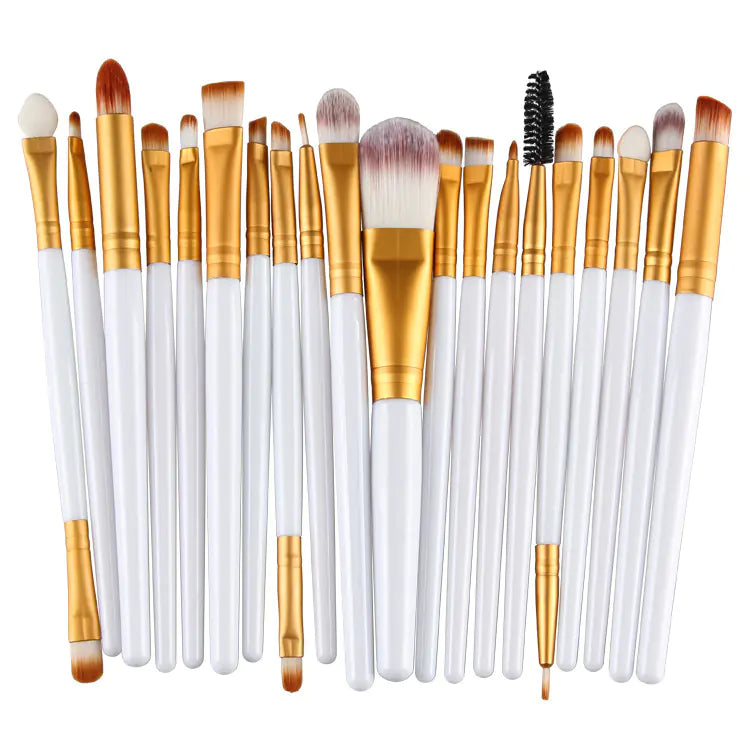20-Piece Professional Makeup Brush Set – Face & Eye Cosmetic Tools with Soft Nylon Bristles
