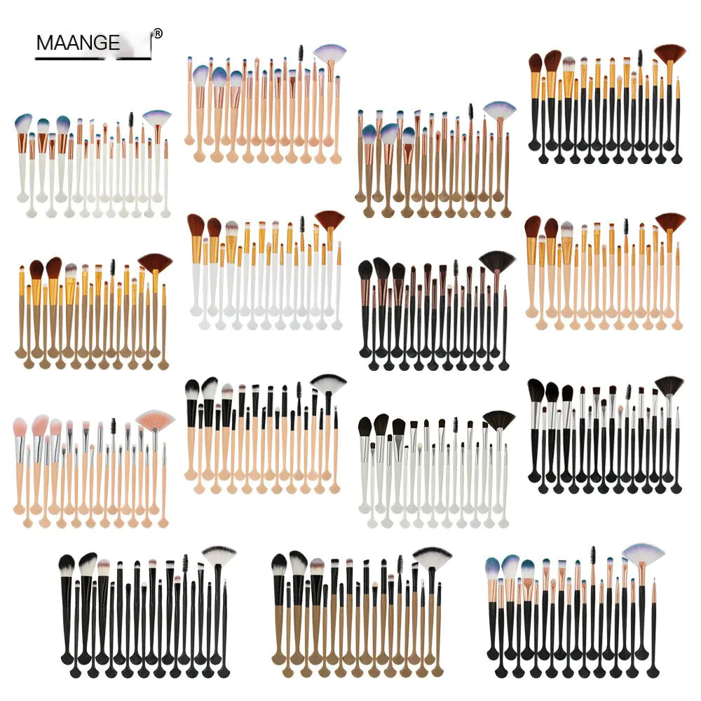 20-Piece Professional Makeup Brush Set – Face & Eye Cosmetic Tools with Soft Nylon Bristles