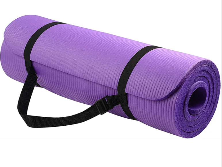 NBR Striped Yoga Mat – 10mm Thick Non-Slip Fitness & Exercise Mat