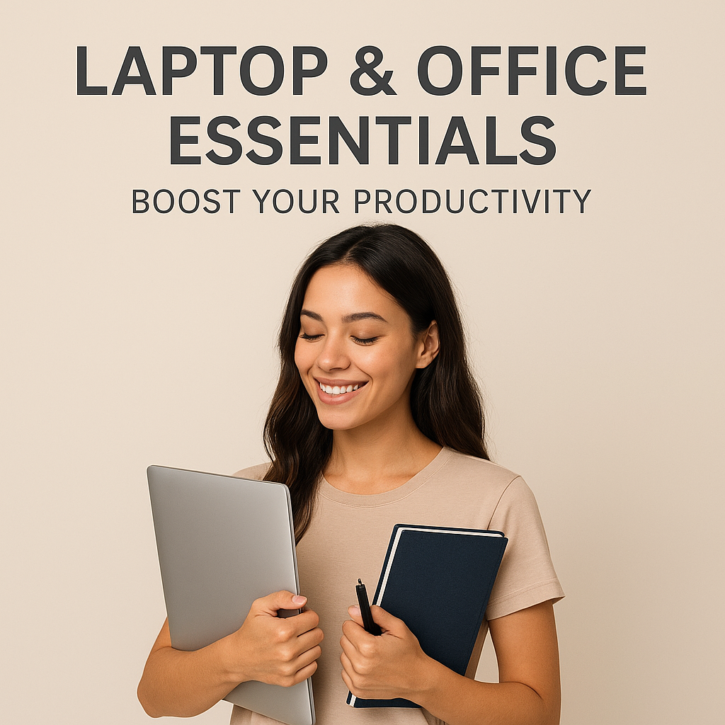 Laptop & Office Essentials – Ergonomic accessories, laptop stands, desk organizers, and productivity tools designed for comfortable and efficient work at home or office.