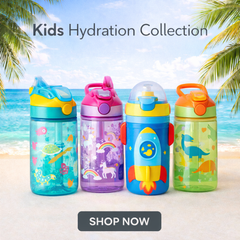 Safe, spill-proof kids water bottles and cartoon tumblers – BPA-free and durable drinkware for school and playtime.