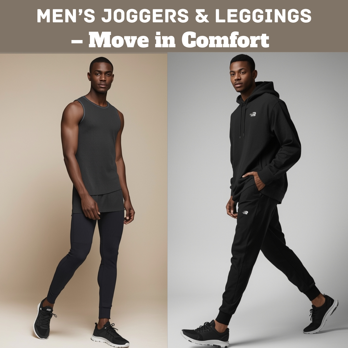 Men’s Joggers & Leggings – Comfortable and stylish bottoms designed for workouts, lounging, and casual everyday wear with flexibility and ease.