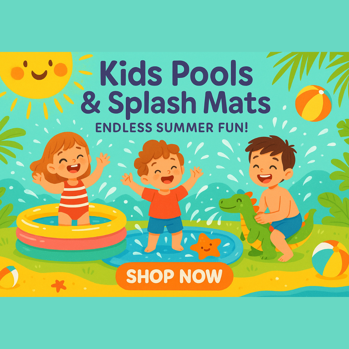 Kids Pools & Splash Mats – Fun and safe water play accessories including inflatable pools and splash mats designed for children’s outdoor enjoyment.
