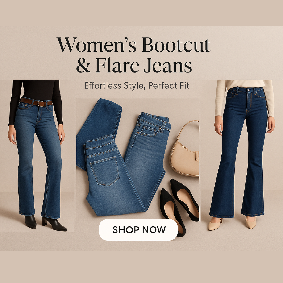 Women’s Bootcut & Flare Jeans – Stylish denim with a flattering bootcut and flare design, perfect for casual and chic everyday looks.