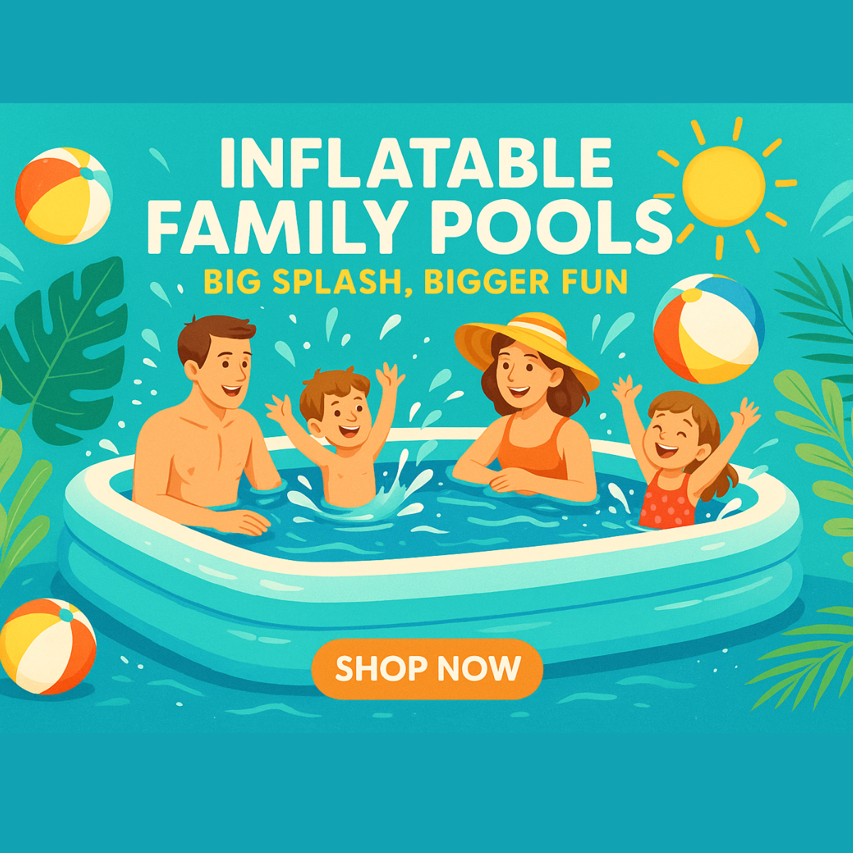 Inflatable Family Pools – Large and durable pools designed for family fun, outdoor play, and summer enjoyment.