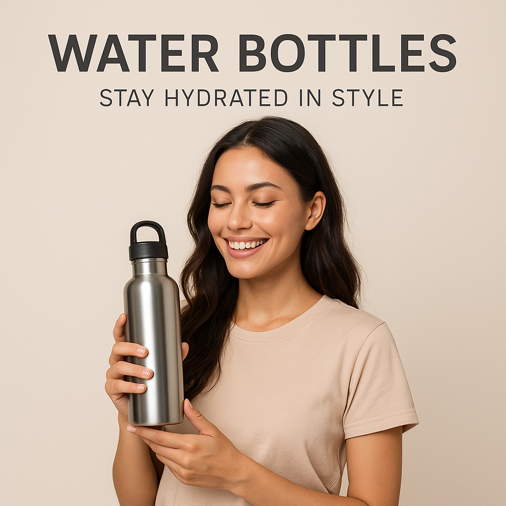 Water Bottles – Reusable, insulated, and stylish bottles designed to keep drinks hot or cold, perfect for everyday hydration and travel.