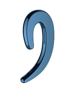 Blue ergonomic ear hook for wireless earbuds, sleek curved design, glossy finish