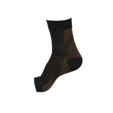 Black and brown patterned ankle sock with breathable mesh design for comfort and style