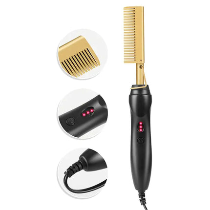 Electric Curling Comb – Wet & Dry Ceramic Hot Comb for All Hair Types