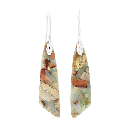 Bohemian Geometric Pendant Earrings – Natural Emperor Stone Dangle Jewelry for Women