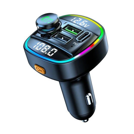 Bluetooth 5.0 Car Wireless FM Transmitter Adapter with USB PD Charger & Hands-Free
