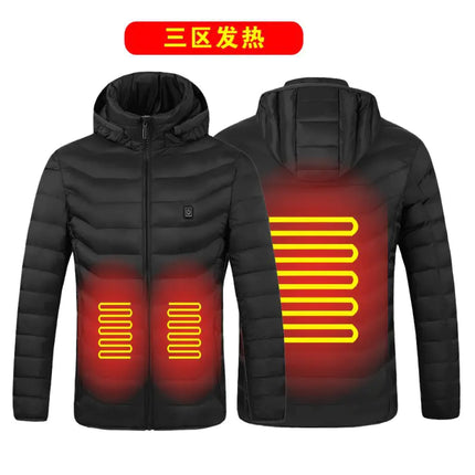 Smart Heated Cotton Jacket – USB Rechargeable Winter Coat for Men & Women