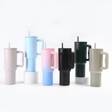 Handle Auto Cup – Insulated Stainless Steel Tumbler with Straw