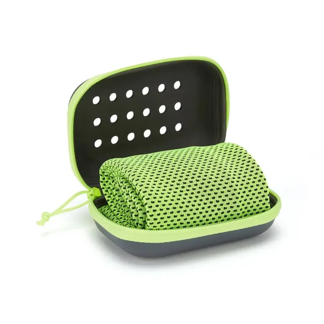 Quick-Dry Ultra-Fine Microfiber Cooling Towel with Waterproof Storage Case