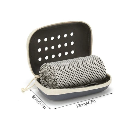 Quick-Dry Ultra-Fine Microfiber Cooling Towel with Waterproof Storage Case