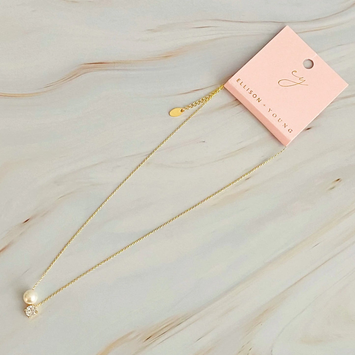 Single Pearl and Diamond Necklace – Minimalist Women’s Jewelry