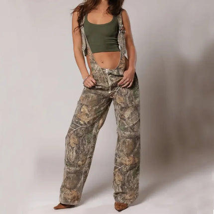 Denim Overalls – Loose Fit Retro Streetwear with Adjustable Suspenders