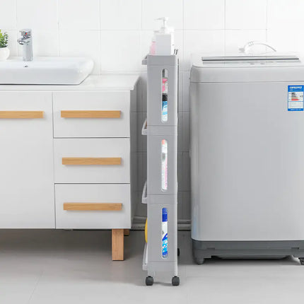 Ultra-Slim Storage Rack – Space-Saving Organizer for Kitchen & Bathroom