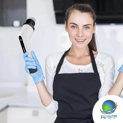 Brosse de nettoyage électrique portable 7 en 1 – Brosse de nettoyage sans fil pour salle de bain, cuisine et voiture (blanche)