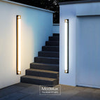 Three-color dimming (waterproof) / Black-length 40 width 8 thick 9cm 8W