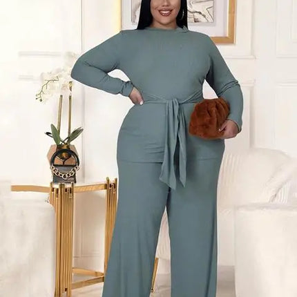 Plus Size  – Long Sleeve Top & Tailored Pants