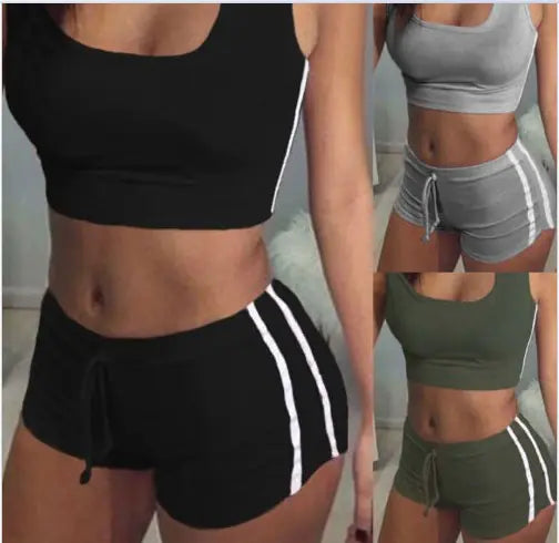 2-Piece Women’s Yoga Set & Activewear Outfit – Stretch Cotton Gym & Casual Wear