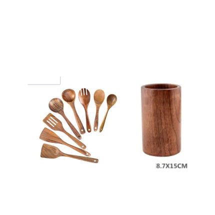 Culinary Essentials Wooden Spatulas – Premium Acacia Wood Kitchen Tools Set