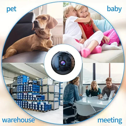 Smart security camera for pet, baby, warehouse & meeting monitoring – black dome design with night vision