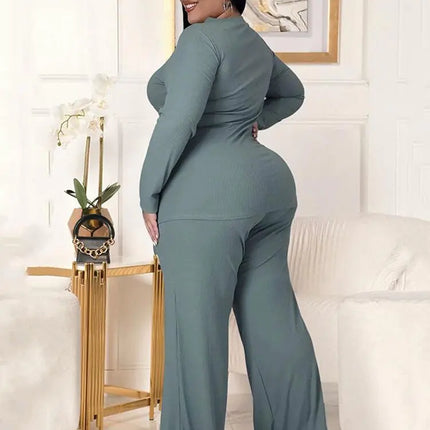 Plus Size  – Long Sleeve Top & Tailored Pants