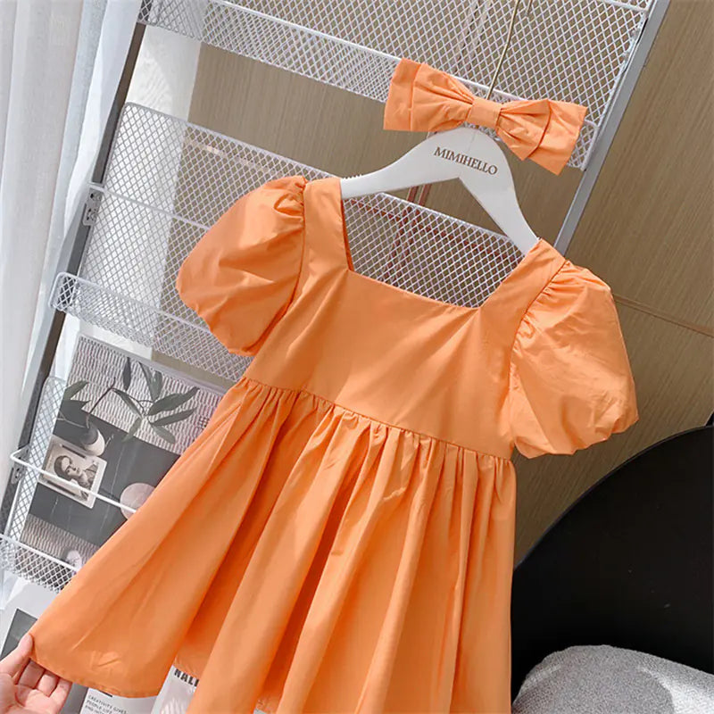 Children's Short Sleeve Princess Dress – Fairy Tale Costume for Baby Girls (90–110cm)