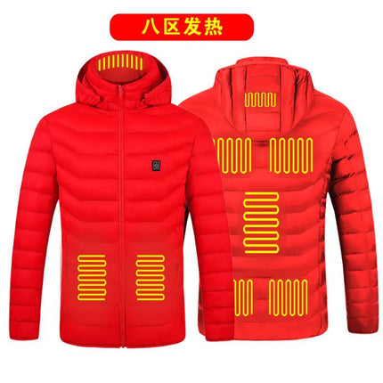 Smart Heated Cotton Jacket – USB Rechargeable Winter Coat for Men & Women