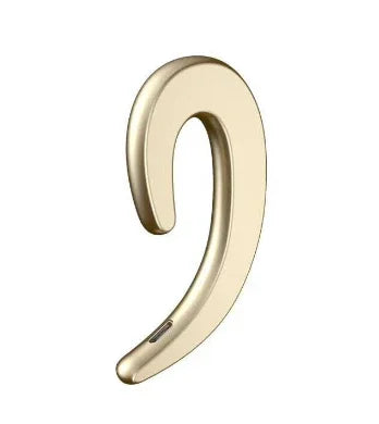Gold wireless ear hook for hands-free calls and music, sleek ergonomic design