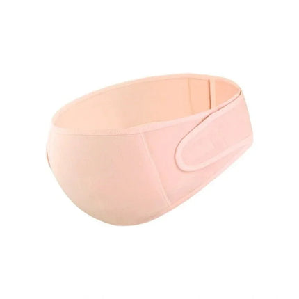 Pink maternity belly support belt with adjustable strap for pregnancy comfort and back pain relief